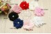 Chiffon Flower with SINGLE Rhinestone, 6cm, Pack of 3